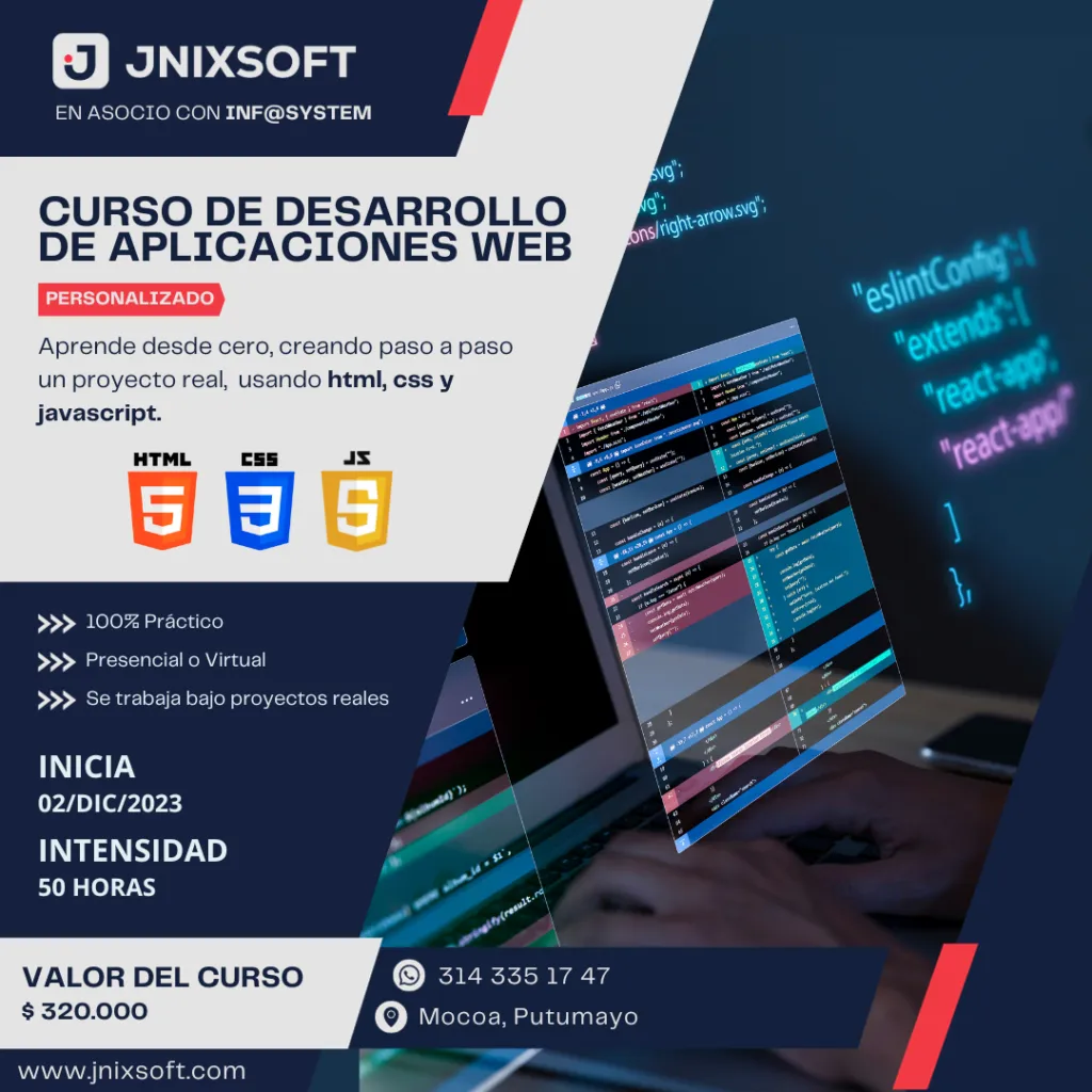 Imagen de Desarrollo de aplicaciones web HTML+CSS+JavaScript